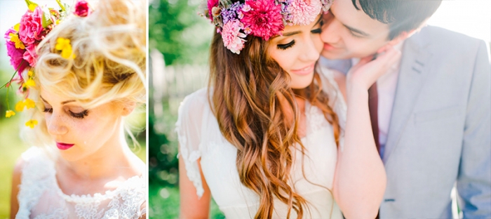 Свадебная прическа с живыми цветами – романтика и естественность!